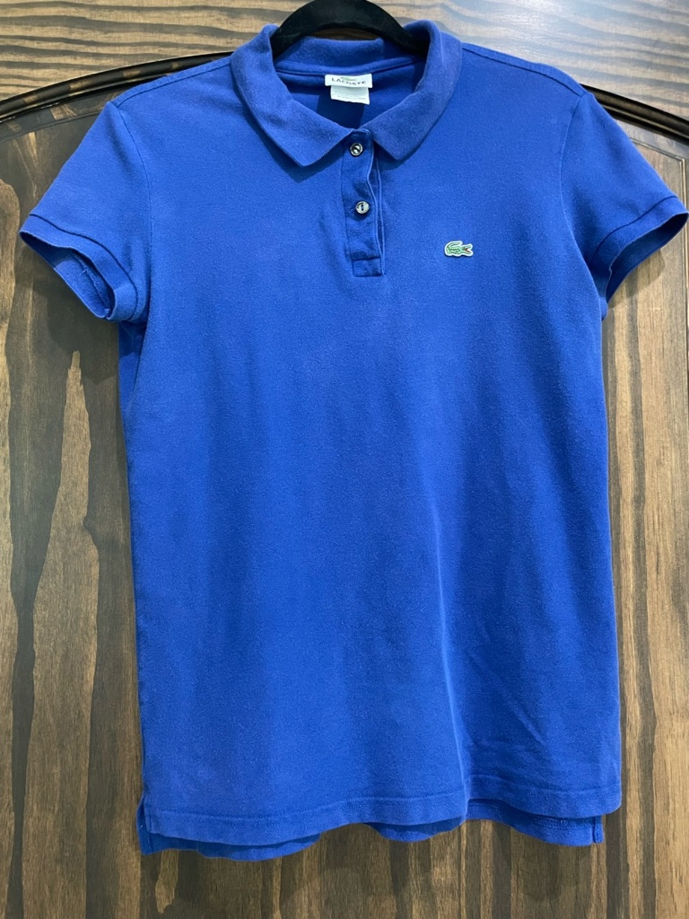 Lacoste Women’s Blue Short Sleeve Polo with Crocodile Logo